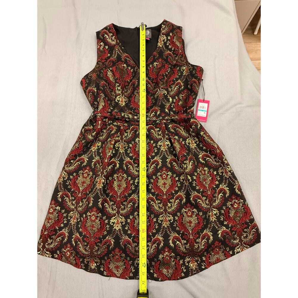Vince Camuto Dress Womens 16 Multicolor Damask Jacquard Fit & Flare Cocktail NWT - Picture 6 of 10